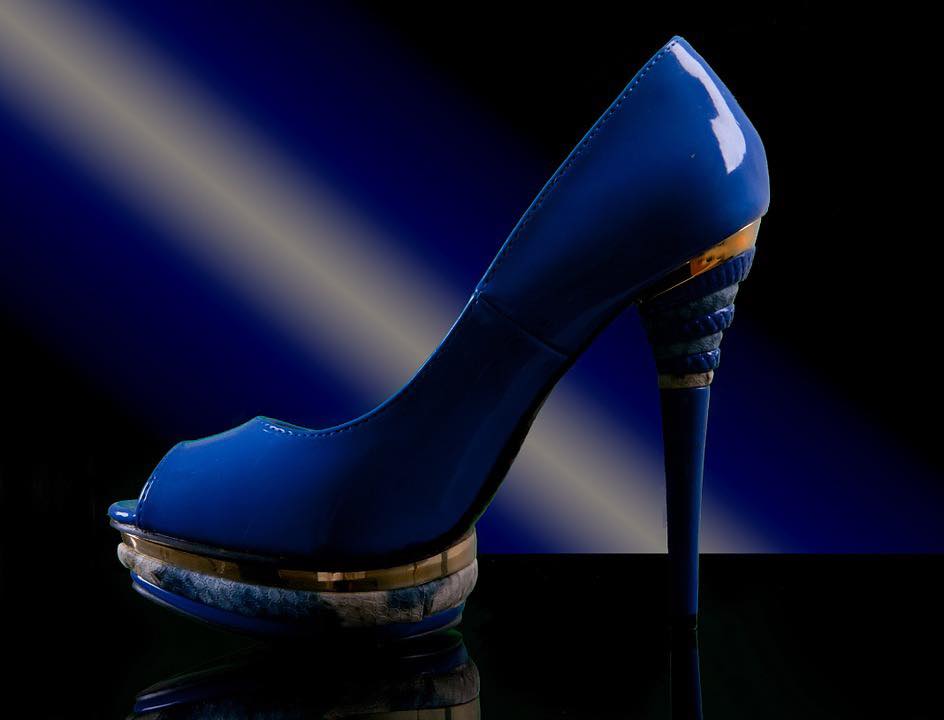 Blue stiletto shoe