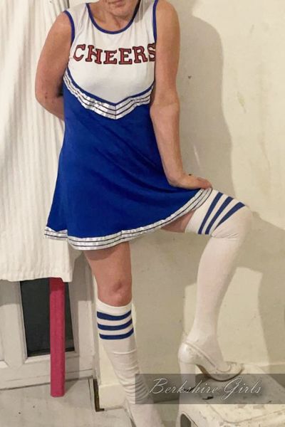 Randi British Surrey Escort in a cheerleader outfit