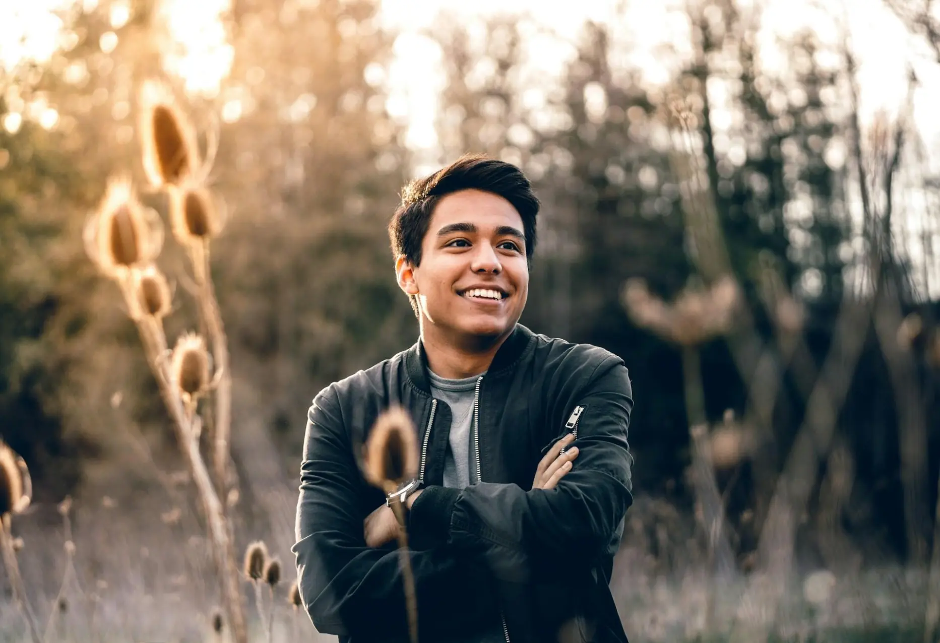 Smiling man in a field