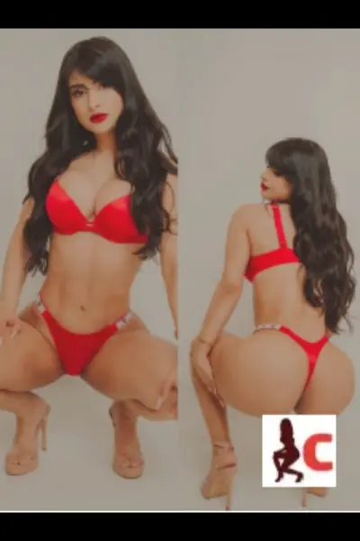 Babi Latina in red lingerie